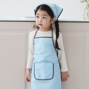 베베슈에뜨 아동용 국내생산 딥파스텔 방수 앞치마 + 두건 세트