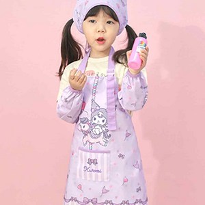 산리오 KOREA 정품 유아동 앞치마 두건 토시 여아 미술가운 모래놀이 준비물