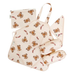 아이주 앞치마 4종셋트 앞치마 + 두건 + 토시 + 지퍼파우치