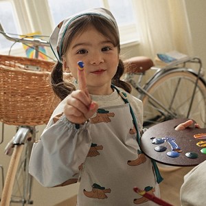 오우아스튜디오 유아 아동용 방수 앞치마 두건 팔토시 3종 세트 남여공용