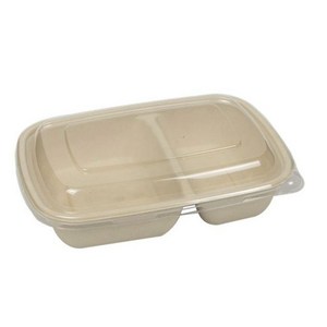 엠엔피 일회용 펄프도시락 2칸 나눔 샐러드용기, 1개, 10세트