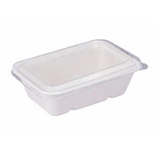 사각 천연 펄프 일회용 용기 650ml , 뚜껑 포함 25개입, 1세트