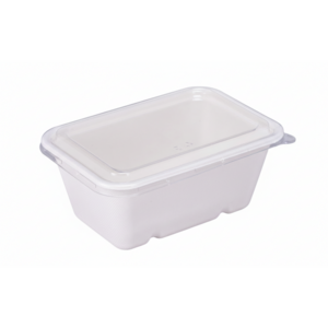 사각 천연 펄프 일회용 용기 1000ml , 뚜껑 세트 25개입, 1박스