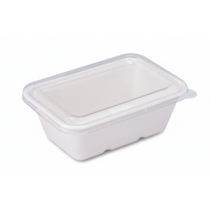 사각 천연 펄프 일회용 용기 750ml , 뚜껑 세트 25개입, 1박스, 25개입