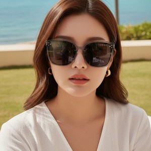 프로젝트 A 여자 빅 오버 편광 선글라스 자외선차단 가죽케이스 클리너 포함 썬글라스