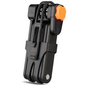 폴딩 관절 도난방지 자물쇠 자전거열쇠 강철 합금, 1개, 블랙오렌지