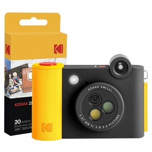 코닥 Smile+ 스마일 플러스 디지털 포토 즉석카메라 앤 프린터 블랙 + 인화지 20p 세트, 1세트, 단일상품