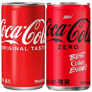 코카콜라+코카콜라 제로 190ml 60개 (각30개) (업소용), 60개, 190ml