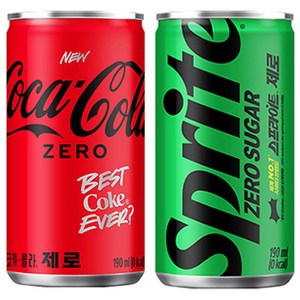 코카콜라 제로+스프라이트 제로 190ml 60개 (각 30개) (업소용), 60개, 190ml