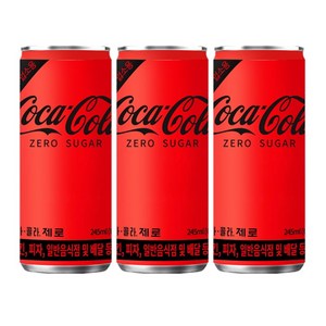 탄산 코카콜라 제로 업소용 슬릭 24캔 245ml, 245ml