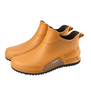 아띠꼴로 남자 가벼운 발목 헌터 장화 발편한 여성 숏 레인부츠, 아몬드오렌지, 260