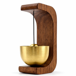 PP4M 원목 문종 자석 도어벨 현관문 출입문 미니종, 월넛